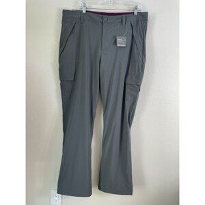 Eddie Bauer Womens 16 Flexion Polar Fleece Lined Cargo Pants Gray Curvy Straight